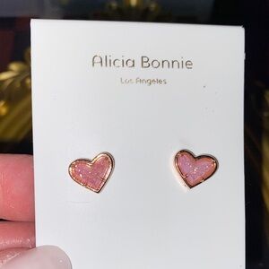Alicia Bonnie Pink Heart Earrings